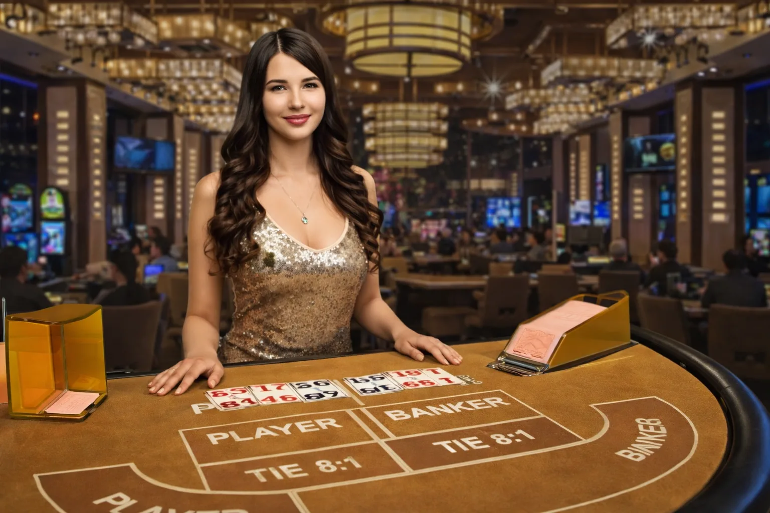 Wanita di meja baccarat Flyingslot